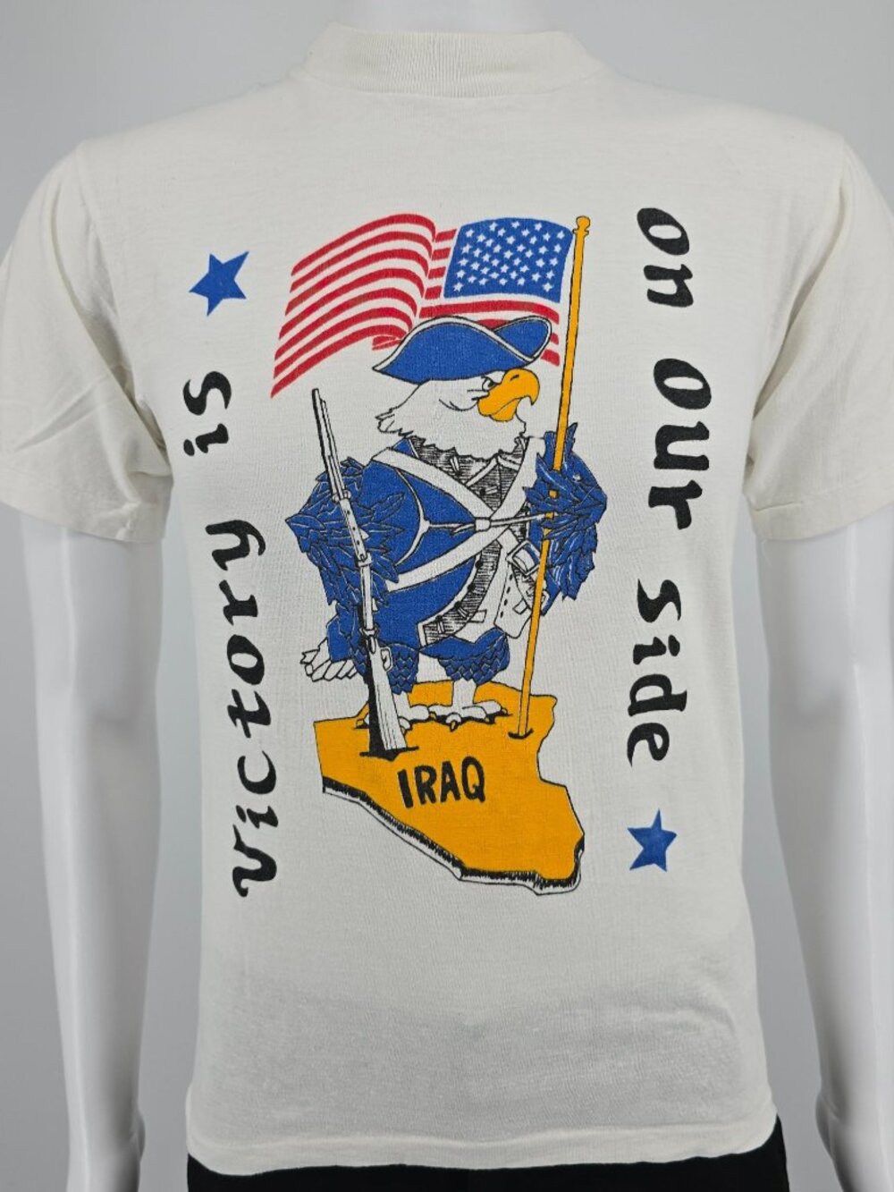 Vintage 1990s Operation Desert Storm/Iraq War Victory Is on Our Side T-Shirt (S)
